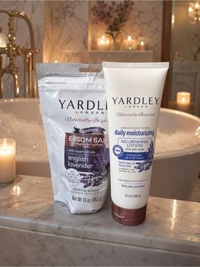 Yardley London English Lavender Epsom Salt and Lotion Spa Gift Set New